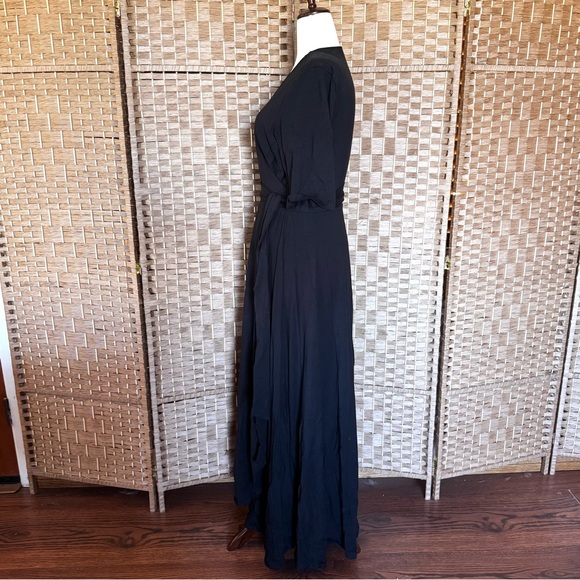 Black stretch knit eShakti wrap dress 1X / 18W - Picture 8 of 14